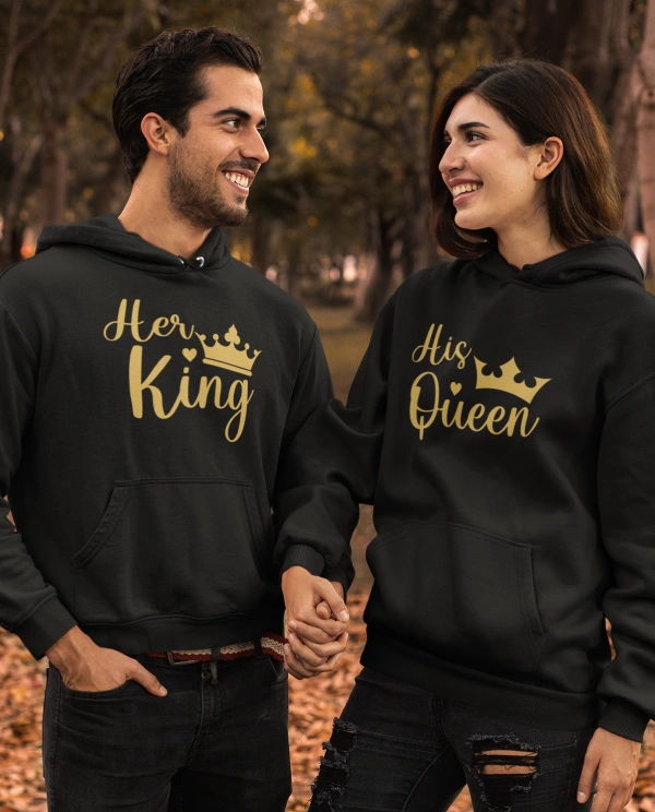 Her King and Her Queen Couple Hoodies