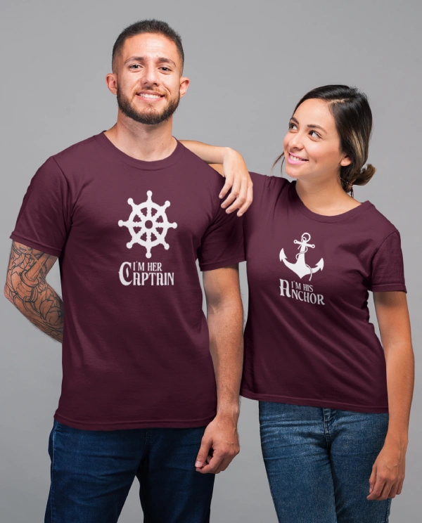 I’M Her Captain I’M His Anchor Couple T-Shirt