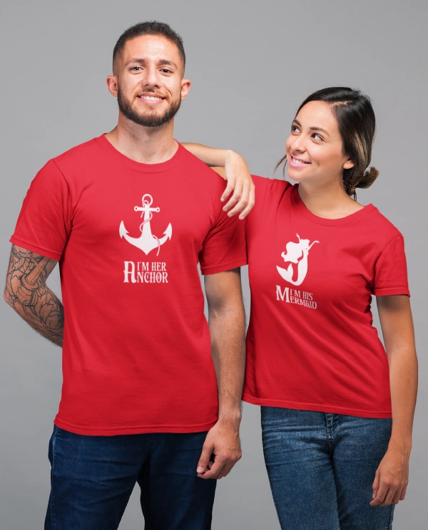 I’M Her Anchor I’M His Mermaid Couple T-Shirt