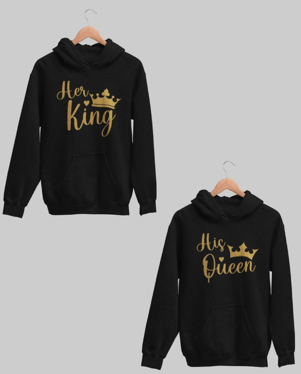 Her King and Her Queen Couple Hoodies