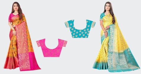 25+ Jaw-dropping Readymade Blouse and Saree Online [Trending in 2024]